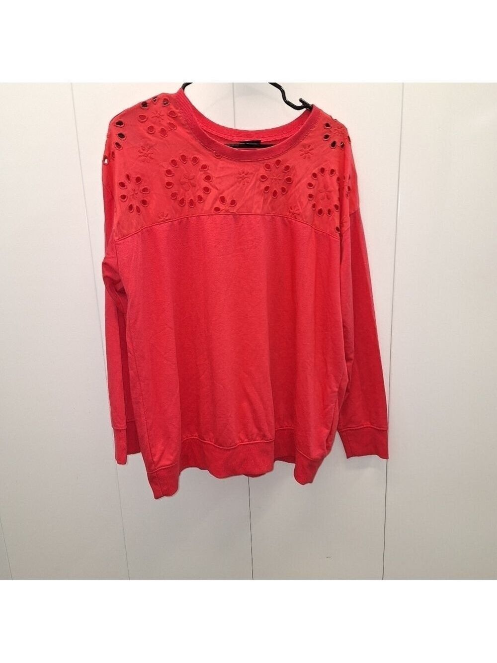 Torrid Red Long Sleeve Keyhole Top